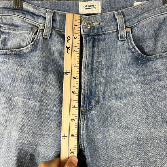 Citizens of Humanity Isola Crop Bootcut Jean Women 27 Blue Raw Hem Light Wash - Picture 7 of 16